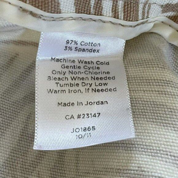 Talbots Modern Fit Crop Pants Women's Size 6 Ivory Tan Palm Print Tropical - Picture 7 of 8